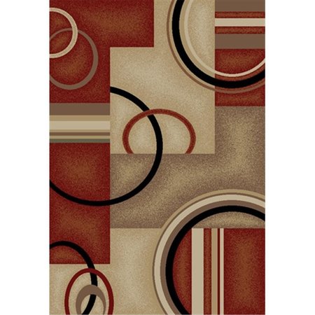 PERFECTPILLOWS Barclay Arcs and Shapes 2 ft. 3 in. x 3 ft. 11 in. Rectangular Area Rug in Red PE1580115